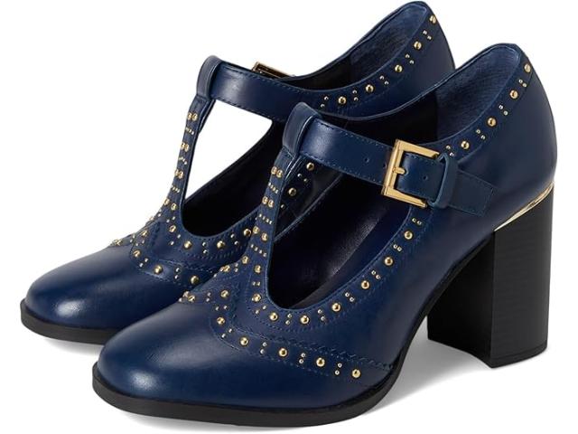 (取寄) ヴィンスカムート レディース Tストラップ ブロック ヒール ポンプ Vince Camuto women Maris T-strap Block Heel Pump Deep Navy