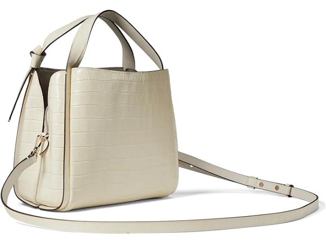 (取寄) ケイトスペード レディース ノット クロコ エンボス レザー ミディアム クロスボディ トート Kate Spade New York women Kate Spade New York Knott Croc Embossed Leather Medium Crossbody Tote Halo Whiteの通販は