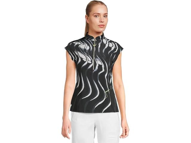 (取寄) ジェイミー サドック レディース ワールウィンド プリント ポロ Jamie Sadock women Whirlwind Print Polo Black
