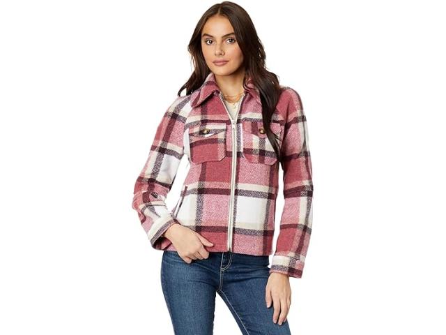 (取寄) アヴェックレフィー レディース プレイド ジップ フロント ジャケット Avec Les Filles women Avec Les Filles Plaid Zip Front Jacket Cranberry/Cream Plaidの通販は 15,855円