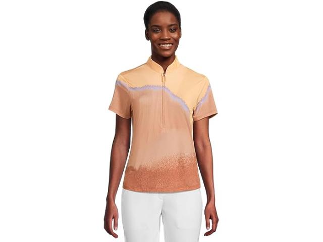 (取寄) ジェイミー サドック レディース ランドスケープ プリント ショート スリーブ ポロ Jamie Sadock women Landscape Print Short Sleeve Polo Ginger