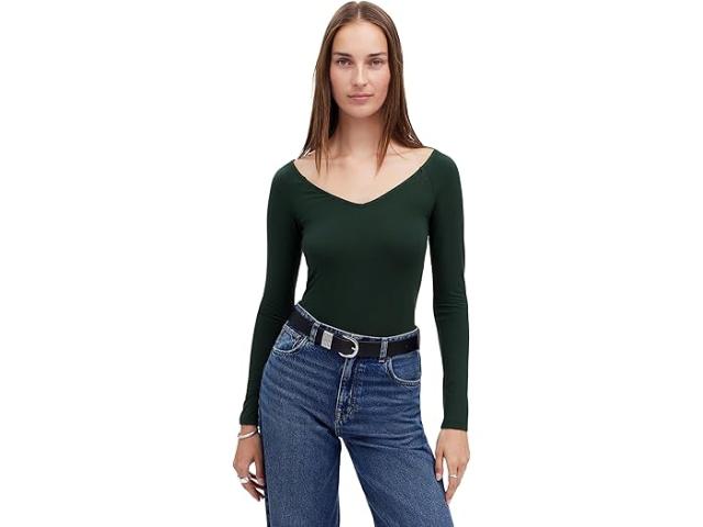 (取寄) メイドウェル レディース ダブル V-ネック トップ Madewell women Madewell Double V-Neck Top Luxury Forestの通販は 18,990円