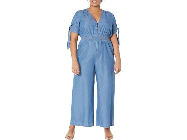 (取寄) マイケルコース レディース テンセル V-ネック タイ ジャンプスーツ MICHAEL Michael Kors women MICHAEL Michael Kors Tencel V-Neck Tie Jumpsuit Light Cadet Washの通販は