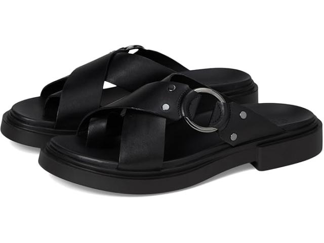 (取寄) エコー レディース ソウル トゥ ポスト リング オーナメント スライド サンダル ECCO women Seoul Toe Post Ring Ornament Slide Sandals Black