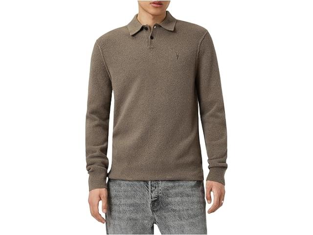 (取寄) オールセインツ メンズ スタテン Ls ポロ AllSaints men Statten Ls Polo Dusky Green