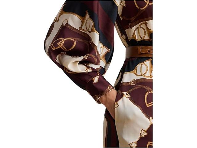 (取寄) ローレン ラルフローレン レディース エクストリアン-プリント ツイル ミディ シャツドレス Lauren Ralph Lauren women Equestrian-Print Twill Midi Shirtdress Navy/Cream Multi
