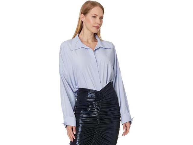 (取寄) ノーマ カマリ レディース スーパー オーバーサイズ ボーイフレンズ NK シャツ ボディスーツ Norma Kamali women Super Oversized Boyfriend NK Shirt Bodysuit Misty Blue