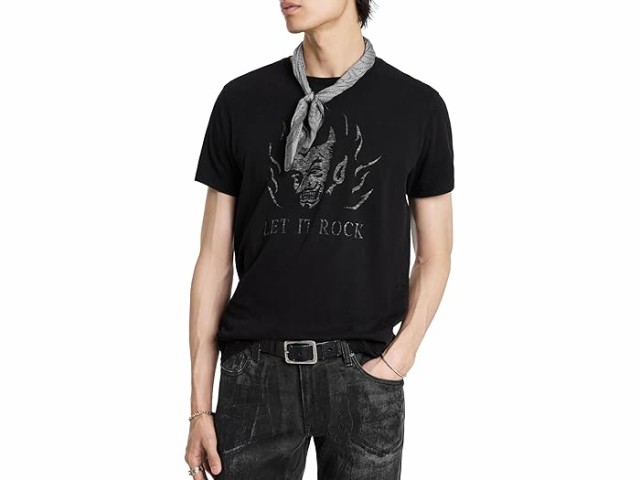 (取寄) ジョン バルベイトス メンズ レット イット ロック ティー John Varvatos men John Varvatos Let it Rock Tee KG6619F24 Blackの通販は