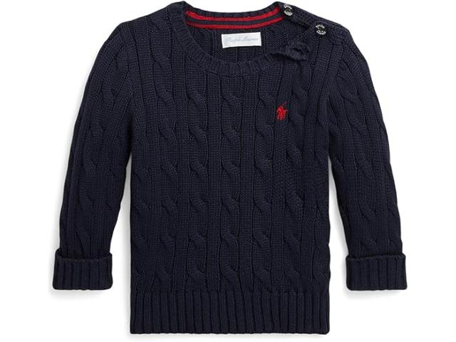 (取寄) ラルフローレン キッズ ボーイズ ケーブルニット コットン セーター (インファント) Polo Ralph Lauren Kids boys Cable-Knit Cotton Sweater (Infant) RL Navy