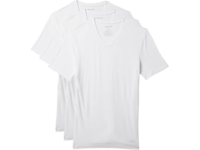 (取寄) トミー ジョン メンズ セカンド スキン モーダル V-ネック スティ タックド アンダーシャツ 3-パック  John men Second Skin Modal V-Neck Stay Tucked Undershirt 3-Pack White