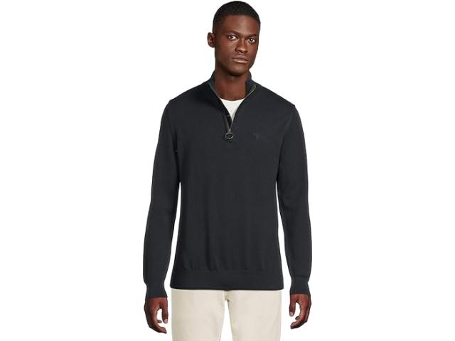 (取寄) バブアー メンズ コットン ハーフ ジップ ニット ジャンパー Barbour men Cotton Half Zip Knitted Jumper Navy