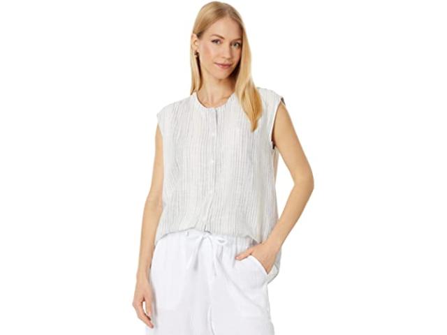 (取寄) スプレンディッド レディース ローラ スリーブレス ボタンアップ トップ Splendid women Splendid Lola Sleeveless Button-Up Top Oyster Stripeの通販は