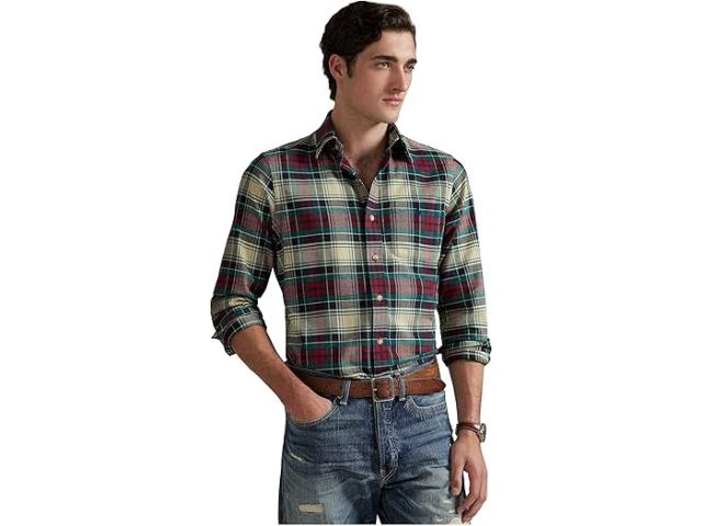(取寄) ラルフローレン メンズ クラシック フィット プレイド パフォーマンス シャツ Polo Ralph Lauren men Classic Fit Plaid Performance Shirt 6988 Cream/Red Multicolor
