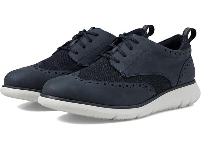 (取寄) ナン ブッシュ メンズ スタンス ニット ウイング ティップ オックスフォード ライトウェイト レースアップ Nunn Bush men Stance Knit Wing Tip Oxford Lightweight Lace-Up Navy