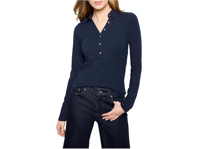 (取寄) ニックゾー レディース パーフェクト ニット リブ ポロ NIC+ZOE women Perfect Knit Rib Polo Dark Indigo