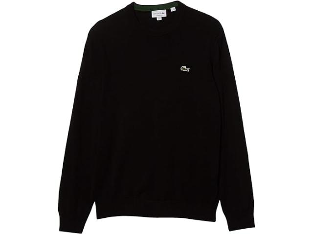 (取寄) ラコステ メンズ ロング スリーブ クルー ネック セーター Lacoste men Lacoste Long Sleeve Crew Neck Sweater Blackの通販は