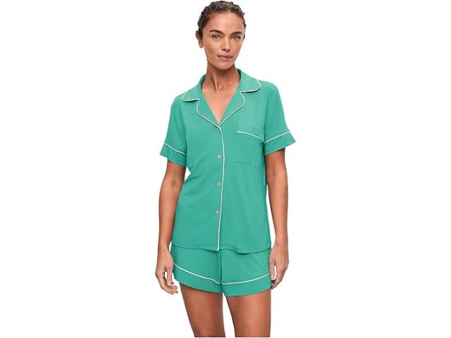 (取寄) エバージェイ レディース ジゼル リラックスド-フィット ショート Pj セット Eberjey women Gisele Relaxed Short PJ Set Oasis Green/White