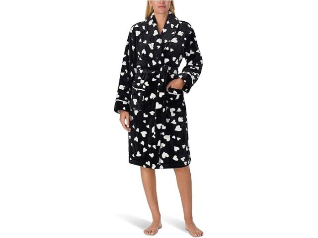 (取寄) ケイトスペード レディース シュニール ラップ ローブ Kate Spade New York women Chenille Wrap Robe Black Ground Hearts