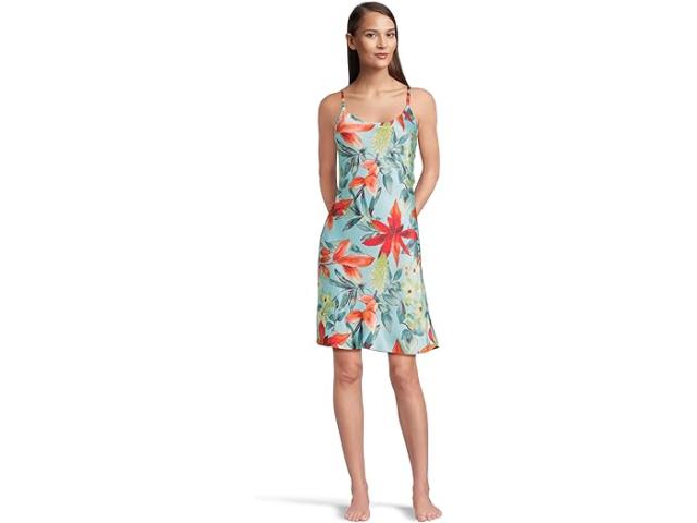 (取寄) N バイ ナトリ レディース トロピカル ブリーズ サテン シュミーズ N by Natori women Tropical Breeze Satin Chemise Blue