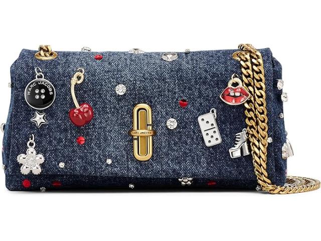 (取寄) マークジェイコブス レディース ザ トリンケット チャーム デニム デュアル チェイン ミニ バッグ Marc Jacobs women The Trinket Charm Denim Dual Chain Mini Bag Medium Wash Multi