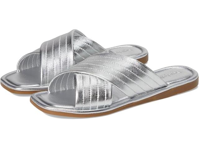 (取寄) セイシェル レディース カレイジ メタリック レザー スライド サンダル Seychelles women Courage llic Leather Slide Sandal Silver