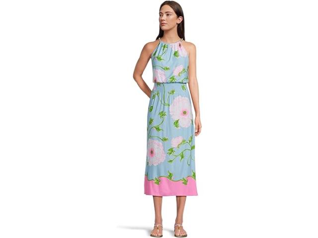 (取寄) リリー ピュリッツァー レディース グレースリン ホルター ミディ ドレス Lilly Pulitzer women Gracelyn Halter Midi Dress Fresh Water Blue Bursting Blooms Engineered Knit Dress