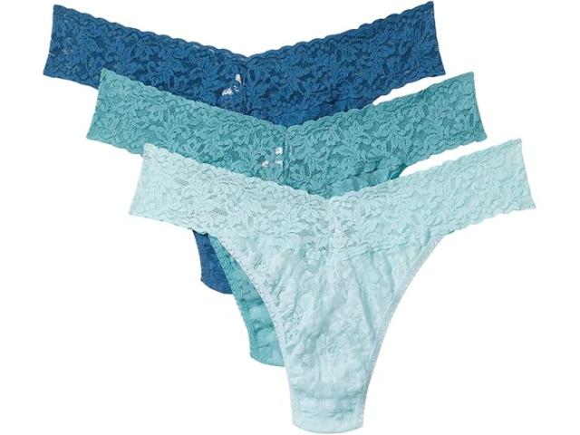 (取寄) ハンキー パンキー レディース シグニチャー レース オリジナル ライズ トング 3 パック Hanky Panky women Signature Lace Original Rise Thong 3 Pack Storm Cloud Blue/Duck Egg/Celeste