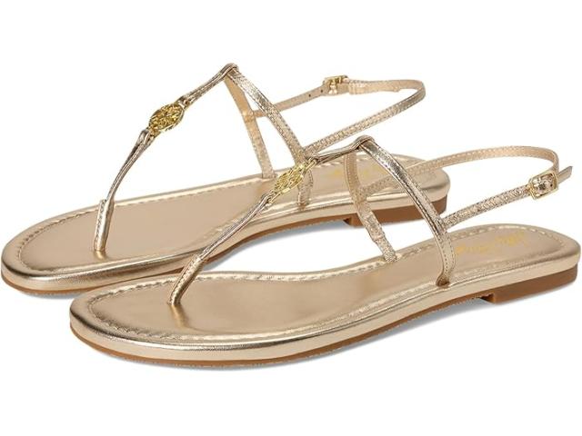 (取寄) リリー ピュリッツァー レディース デリラ ロゴ サンダル Lilly Pulitzer women Delilah Logo Sandals Gold llic