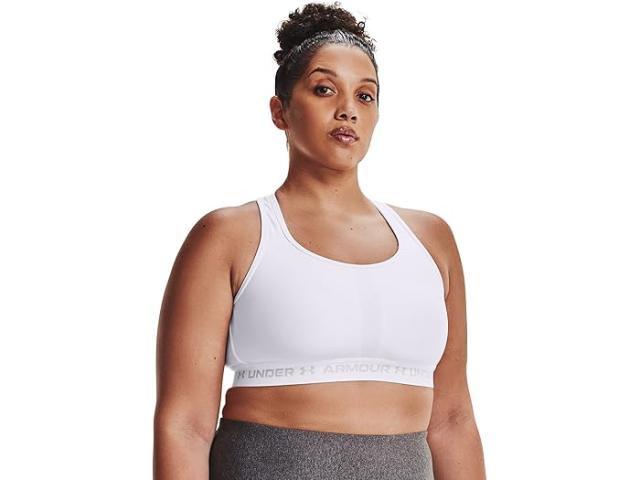 (取寄) アンダーアーマー レディース プラス サイズ クロスバック ミッド ブラ Under Armour women Plus Size Crossback Mid Bra White/White/Halo Gray