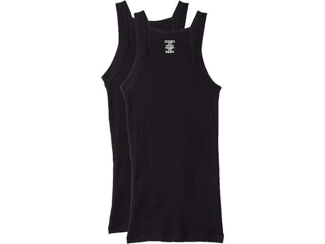 (取寄) 2XIST メンズ 2-パック エッセンシャル スクエア-カット タンク 2(X)IST men 2(X)IST 2-Pack ESSENTIAL Square-Cut Tank Black