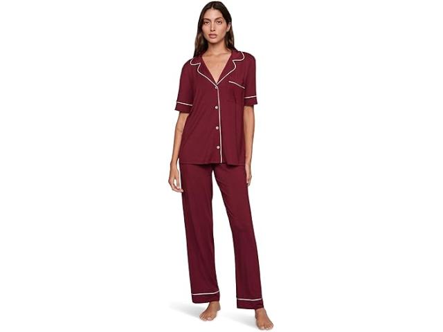 (取寄) エバージェイ レディース ジゼル ショート スリーブ パンツ Pj セット Eberjey women Gisele Short Sleeve Pant Pj Set Bordeaux/Ivory