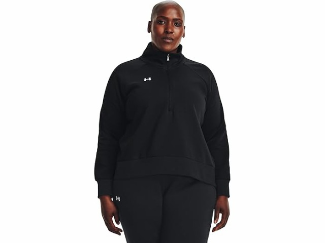 (取寄) アンダーアーマー レディース プラス サイズ ライバル フリース 1/2 ジップ スウェットシャツ Under Armour women Under Armour Plus Size Rival Fleece 1/2 Zip Sweatshirt Black/Whiteの通販は