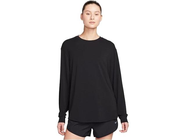 (取寄) ナイキ レディース ワン リラックスド-フィット ドライ-フィット ロング-スローブ トップ Nike women One Relaxed Dri-fit Long-sleeve Top Black