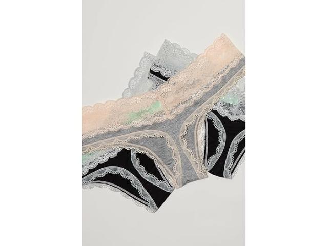 (取寄) ハニーデュー インティメイト レディース アーナ トング 3-パック Honeydew Intimates women Ahna Thong 3-pack Black Silver/Heather Grey Seashell/Black Silver