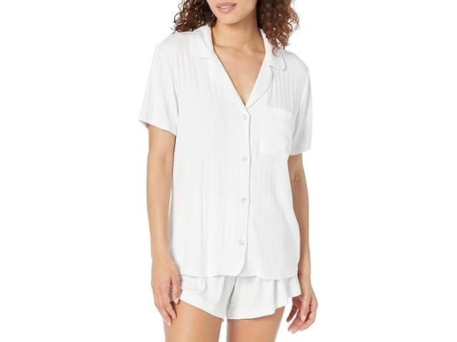 (取寄) エバージェイ レディース ジゼル リブ リラックスド-フィット ショート Pj セット Eberjey women Eberjey Gisele Rib Relaxed Short PJ Set Whiteの通販は 18,865円