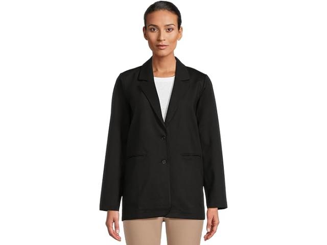 (取寄) アイリーン フィッシャー レディース ピティート ウォッシャブル フレックス ポンテ ロング ブレーザー Eileen Fisher women Petite Washable Flex Ponte Long Blazer Black