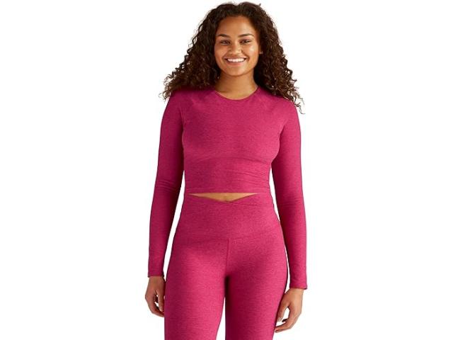 (取寄) ビヨンドヨガ レディース スペースダイ エンライトン クロップド プルオーバー Beyond Yoga women Beyond Yoga Spacedye Enlighten Cropped Pullover Cranberry Heatherの通販は