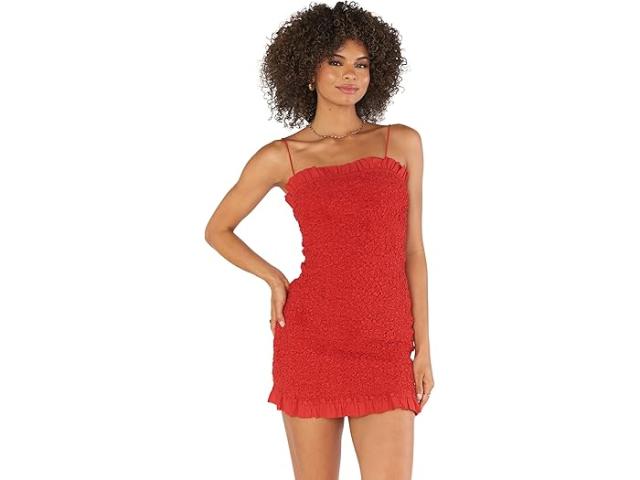 (取寄) ショウ ミー ユア ムームー レディース ビーウィッチ マイン ミニ ドレス Show Me Your Mumu women Show Me Your Mumu Be Mine Mini Dress Red Texture Stretchの通販は