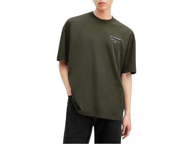 (取寄) オールセインツ メンズ ショート スリーブ クルー AllSaints men Redact Short Sleeve Crew Forest Green
