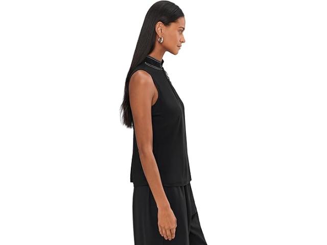 (取寄) ジェイミー サドック レディース ソリッド スリーブレス ポロ イン クラウド ファブリック Jamie Sadock women Solid Sleeveless Polo In Cloud Fabric Black