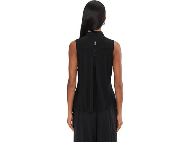 (取寄) ジェイミー サドック レディース ソリッド スリーブレス ポロ イン クラウド ファブリック Jamie Sadock women Solid Sleeveless Polo In Cloud Fabric Black