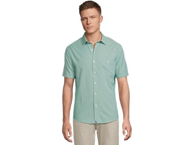 (取寄) アンタックイット メンズ パフォーマンス ショート スリーブ シアサッカー シャツ UNTUCKit men Performance Short Sleeve Forbes Seersucker Shirt Green