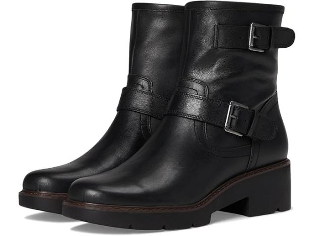 (取寄) ラッキーブランド レディース ダブル バックル モト ブーツ Lucky Brand women Migyn Double Buckle Moto Boots Black
