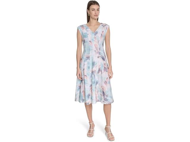 (取寄) カルバンクライン レディース プリンテッド シーム Aライン   women Printed Seamed Aline Seaspy Mult