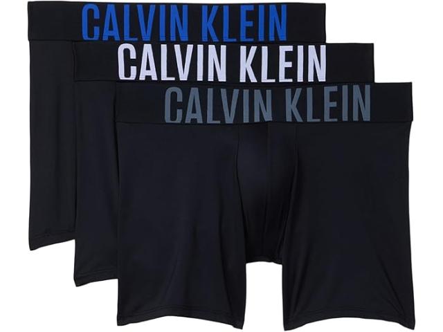 (取寄) カルバンクライン アンダーウェア メンズ インテンス パワー 3-パック ボクサー ブリーフ   Underwear men Intense Power 3-Pack Boxer Brief Black /ty/Turbulence Logo