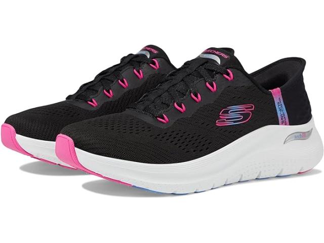 (取寄) スケッチャーズ レディース アーチ フィット 2.0 イージー シック ハンズ フリー スリップ-インス SKECHERS women SKECHERS Arch Fit 2.0 Easy Chic Hands Free Slip-Ins Black Hot Pink