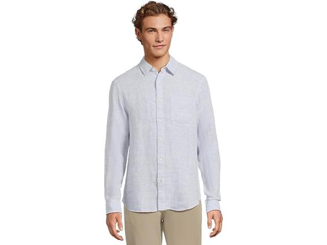 (取寄) ファリティ メンズ ラグナ リネン シャツ Faherty men Laguna Linen Shirt Light Blue Melange