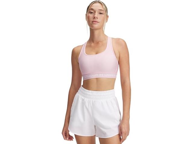 (取寄) アンダーアーマー レディース クロスバック ミッド ブラ Under Armour women Cross-Back Mid Bra Prime Pink/White 1