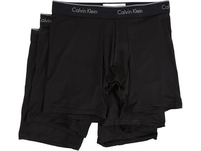 (取寄) カルバンクライン アンダーウェア メンズ ミクロ ストレッチ 3-パック ボクサー ブリーフ   Underwear men Micro Stretch 3-Pack Boxer Brief Black