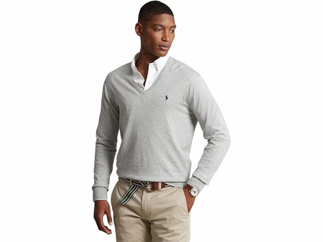 (取寄) ラルフローレン メンズ コットン V-ネック セーター Polo Ralph Lauren men Polo Ralph Lauren Cotton V-Neck Sweater Andover Heatherの通販は